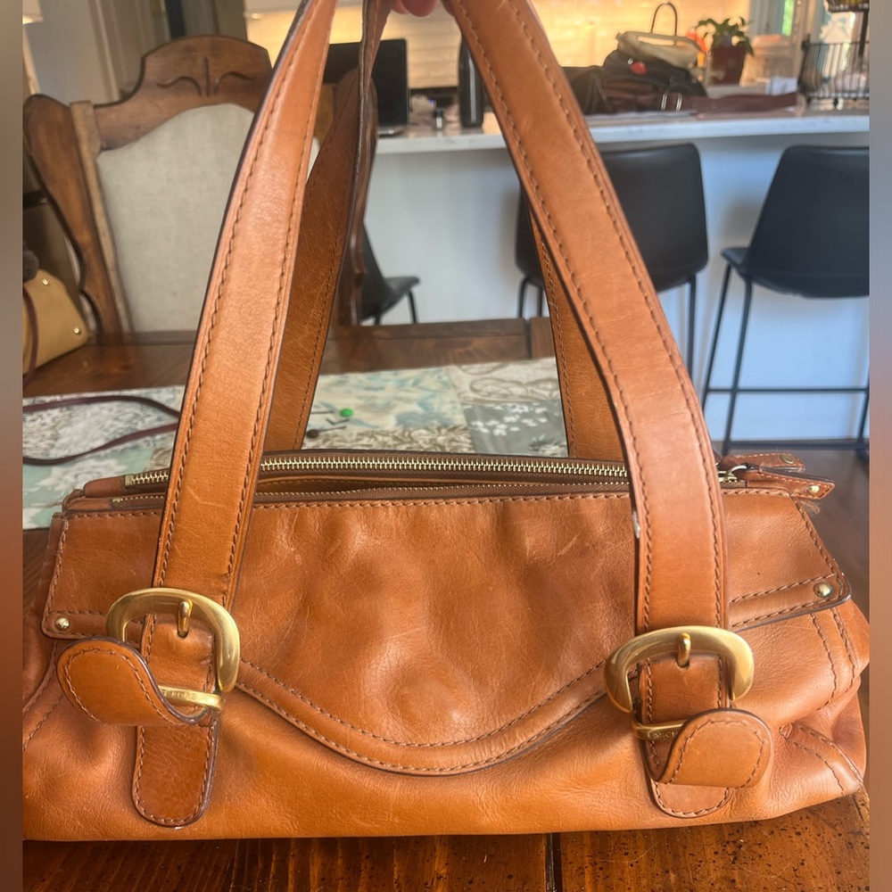 Michael kors chestnut brown leather handbag